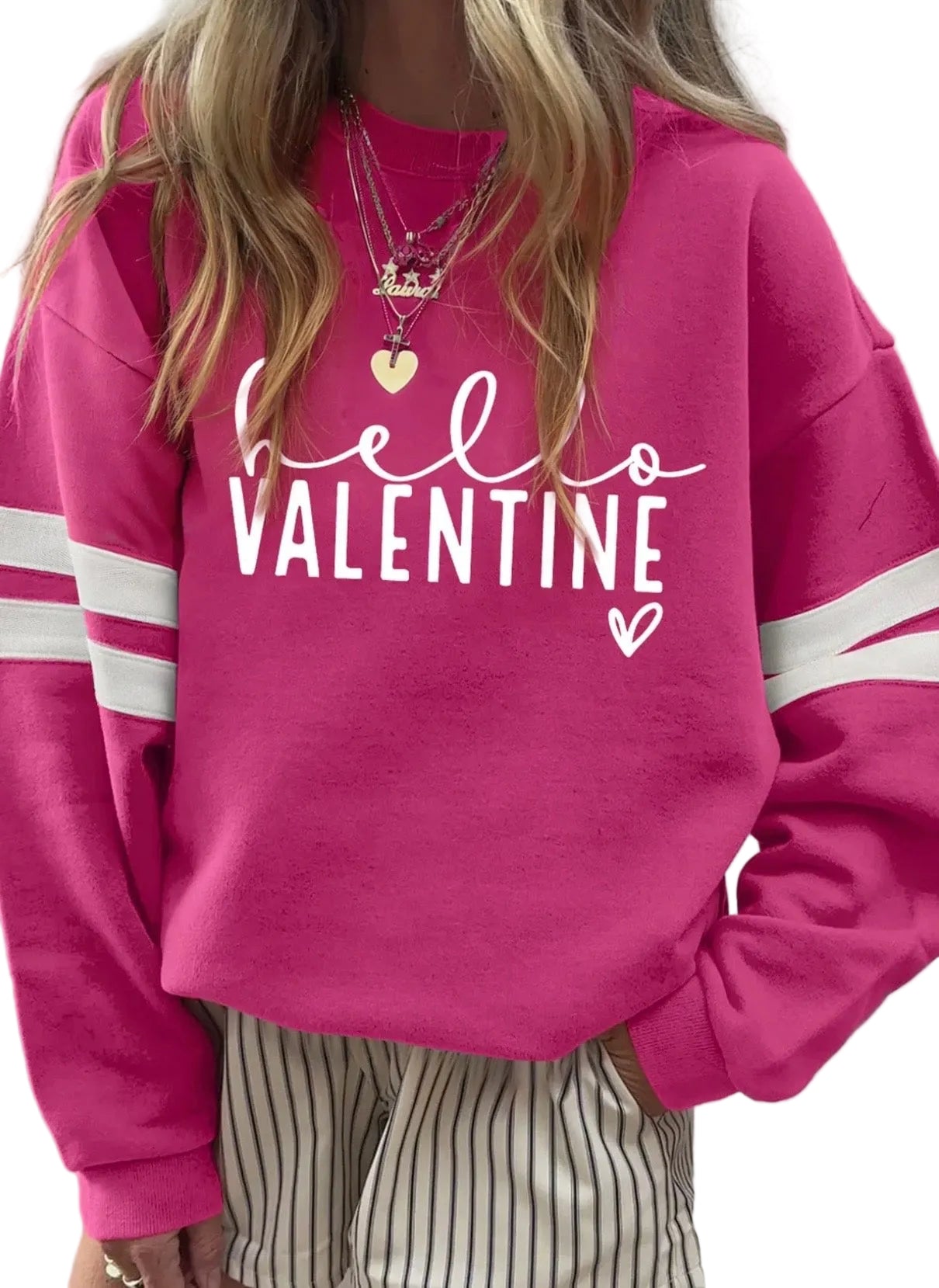 Hello Valentine Dark Pink Sweatshirt