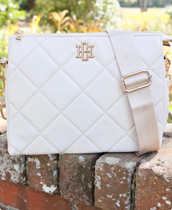 Ariana Crossbody Cream Quilted LD by Caroline Hill