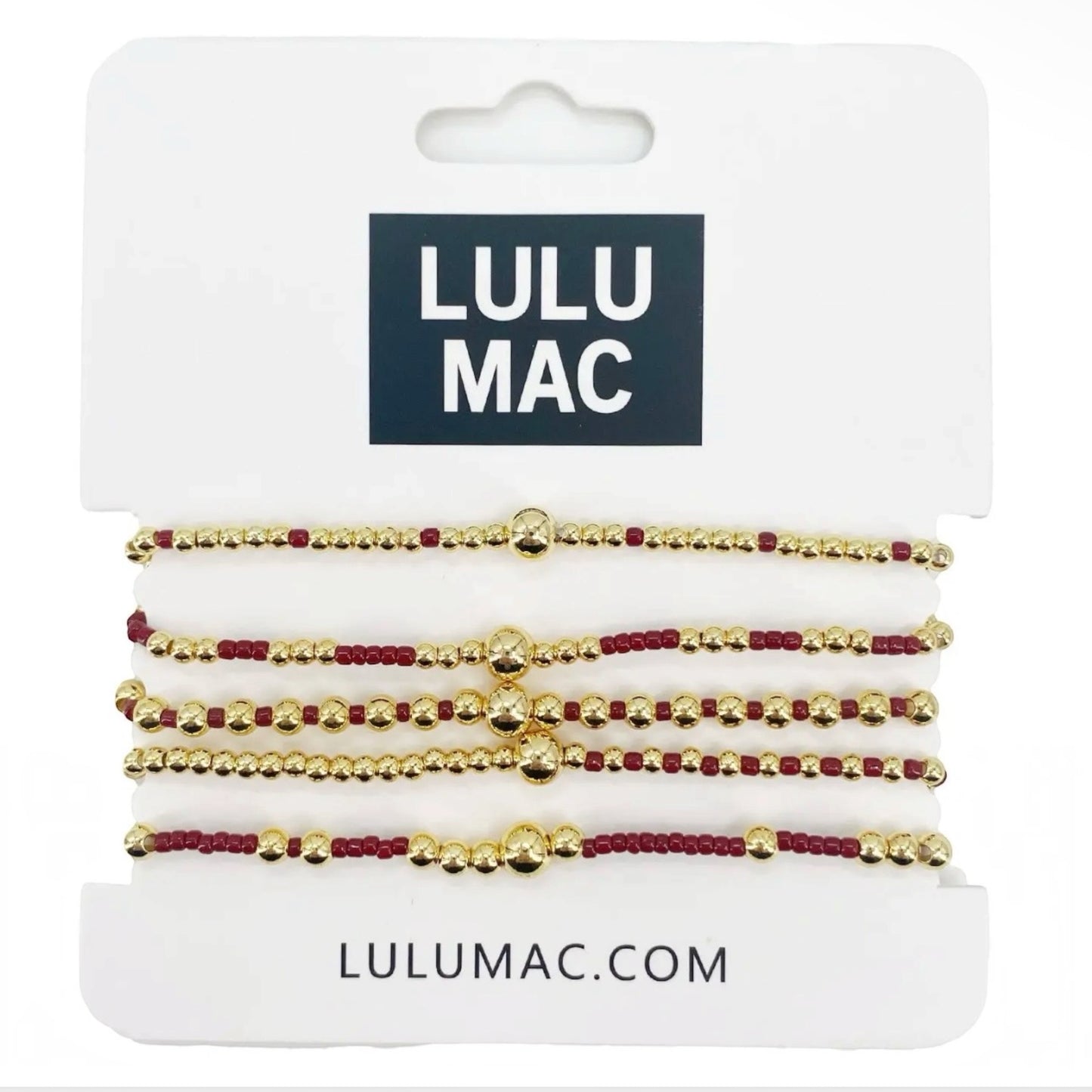 Crimson/Gold Bracelets by Lulu Mac