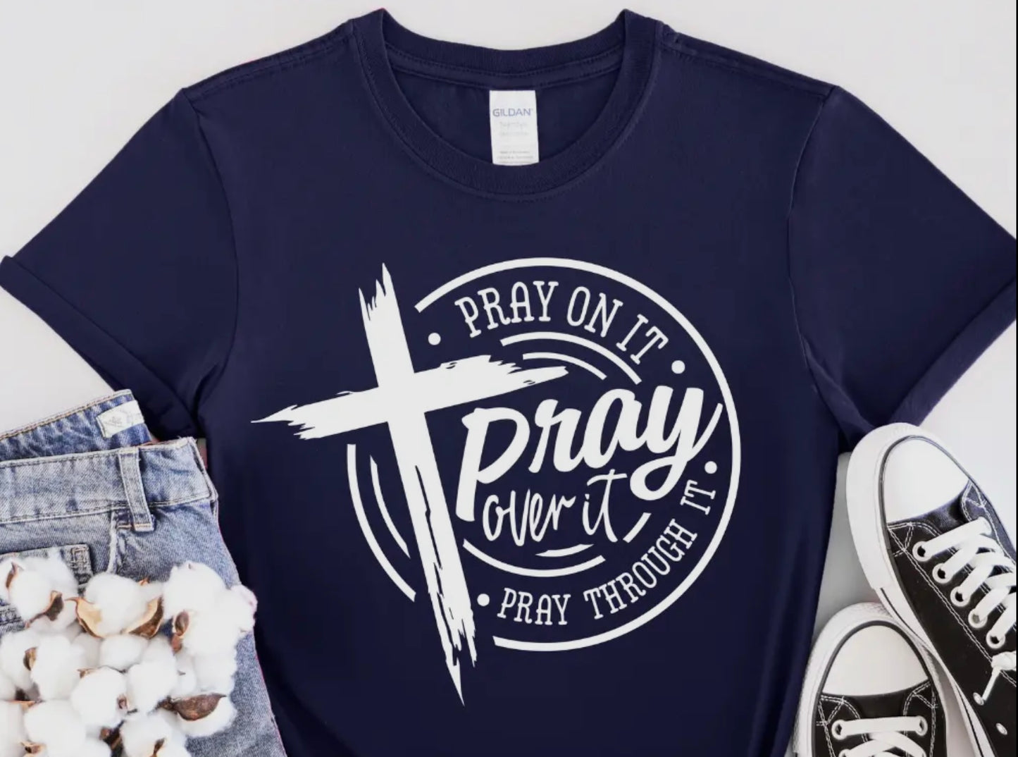 Pray On It T-Shirt (Blue)
