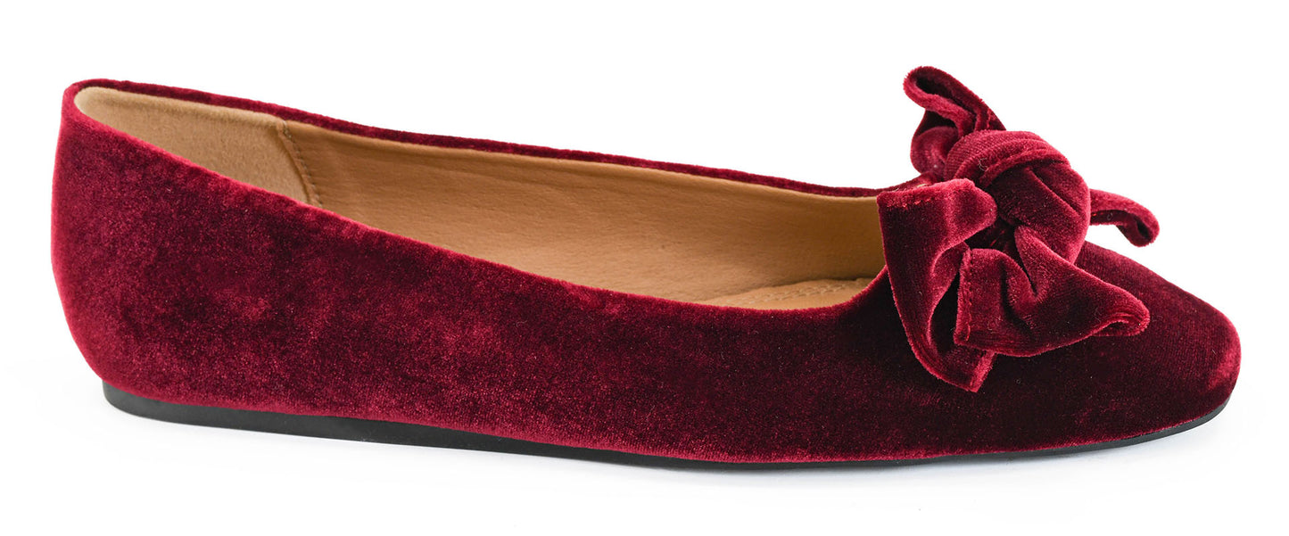 Sugar Rush Burgundy Velvet Flats by Corkys