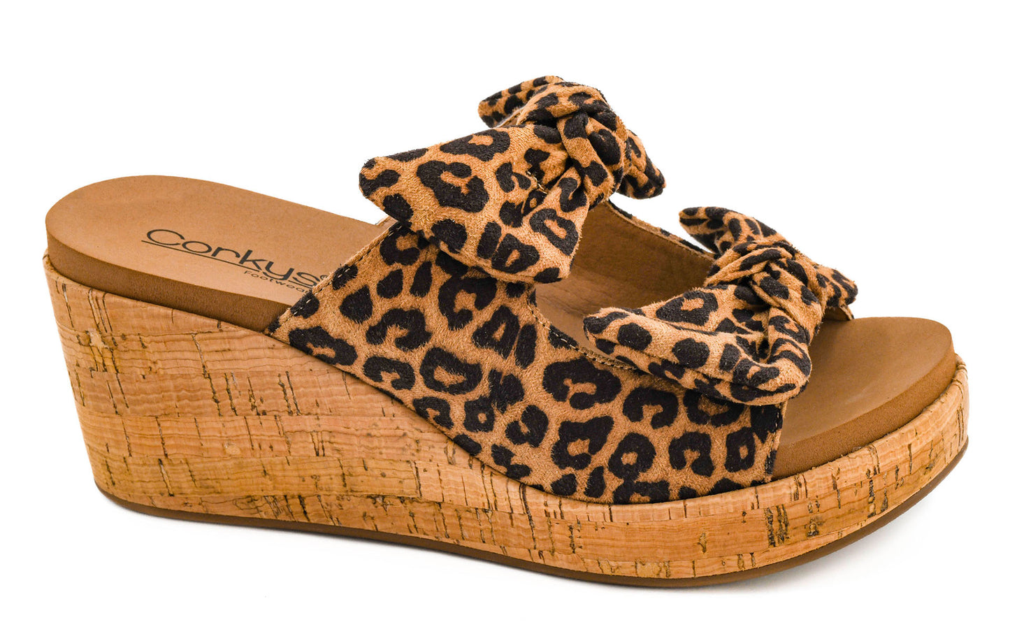 Bowed Up Leopard Wedge by Corkys