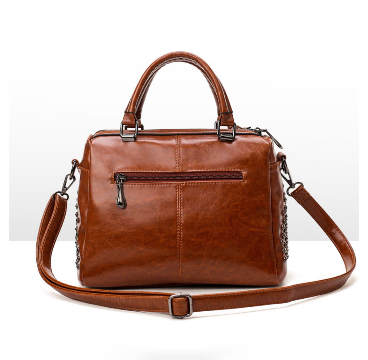 Retro Vegan Leather Rivet Handbags