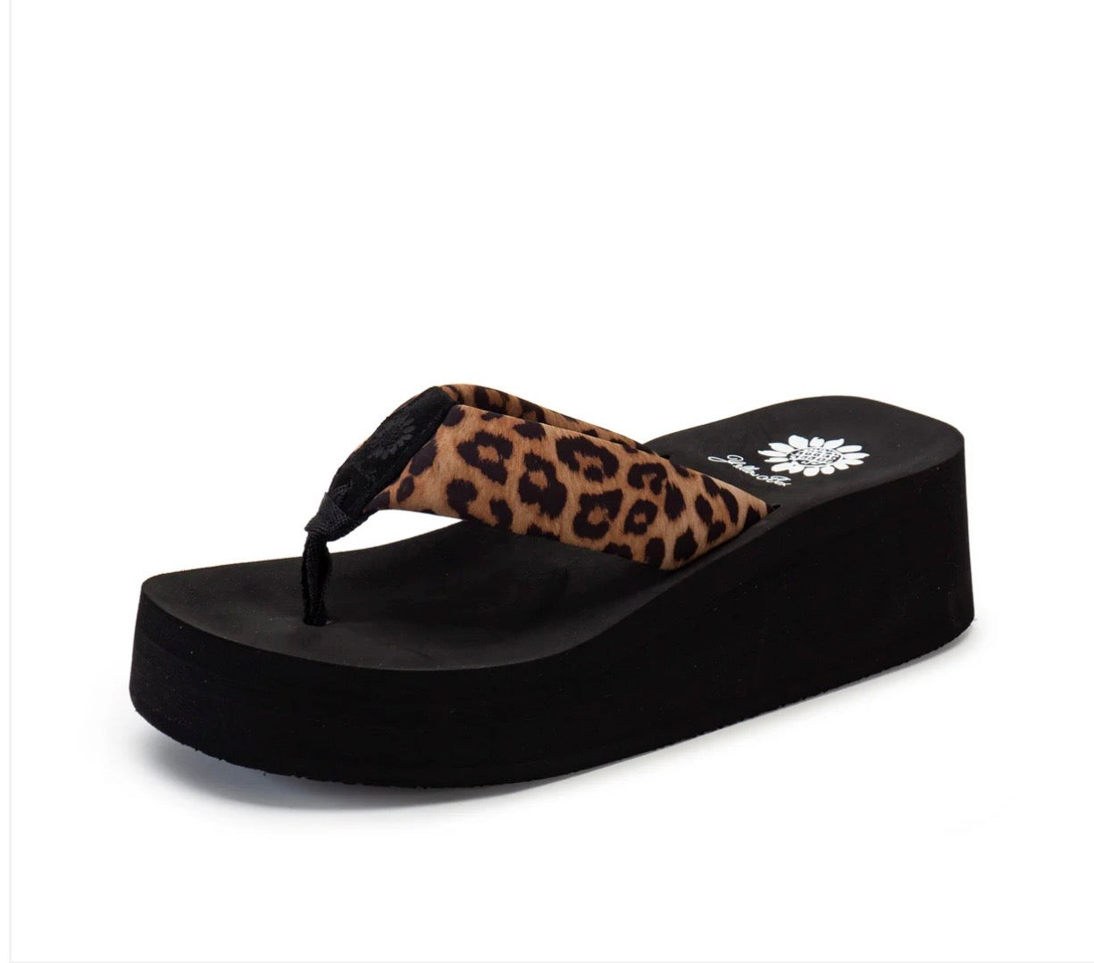 Kaylie Black Leopard Flip Flop by YellowBox