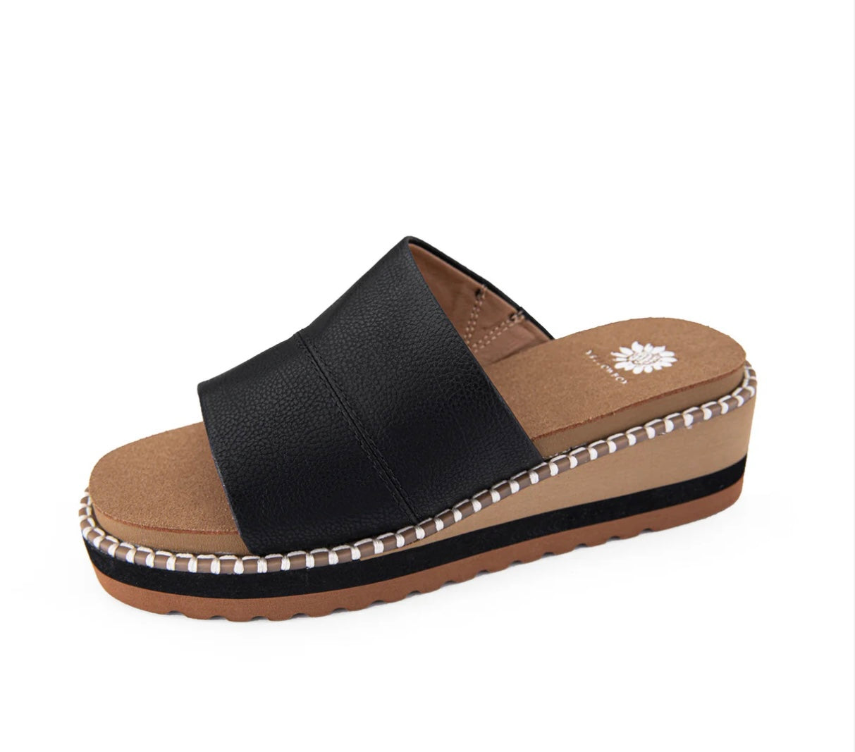 Ayana Wedge Sandal (Black) by YellowBox