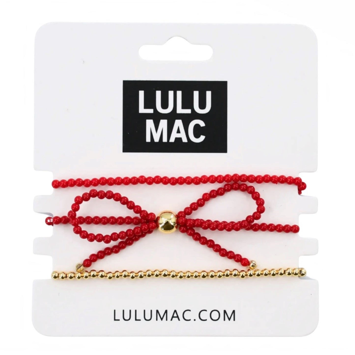 Red/Gold Bow Bracelet by Lulu Mac