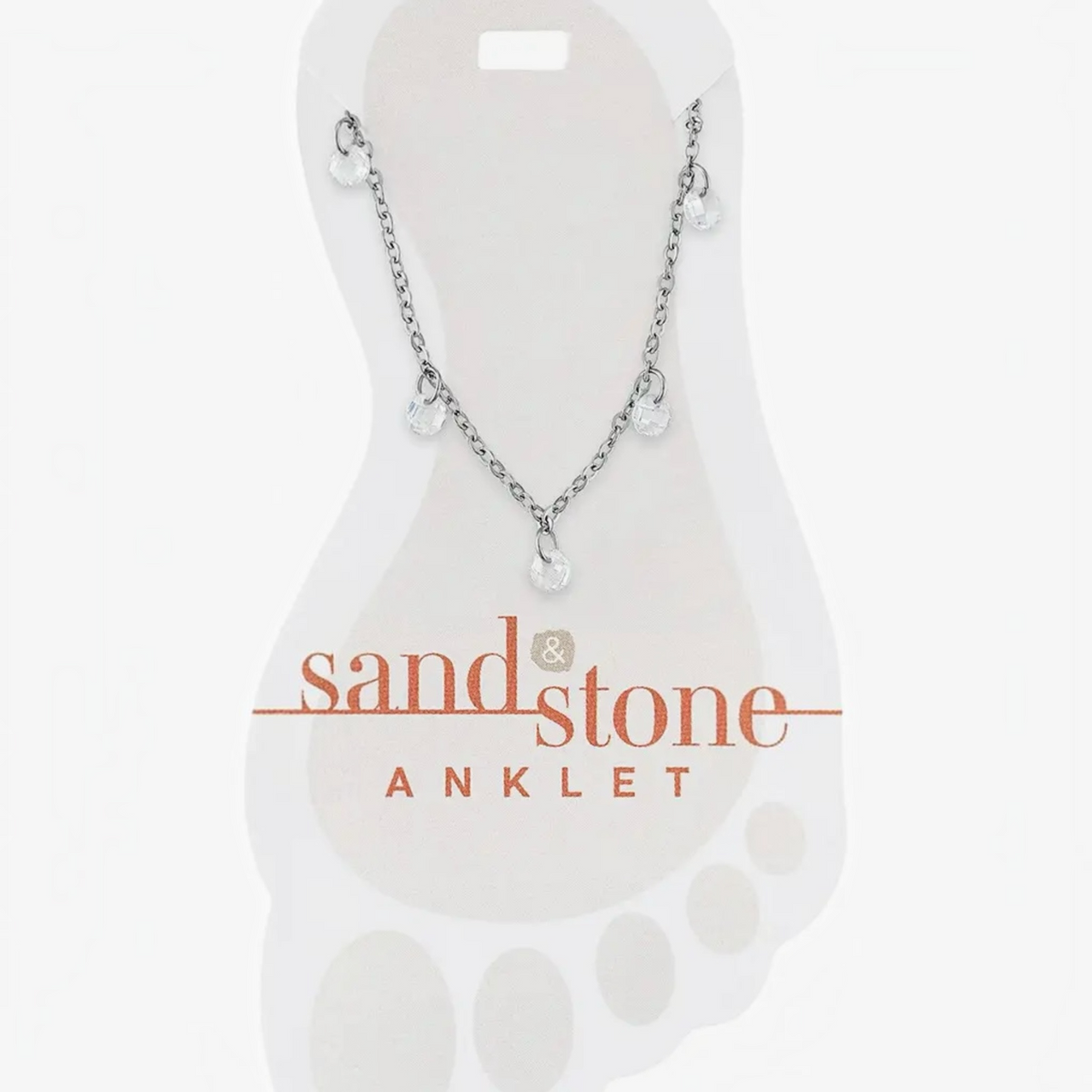 Sand & Stone Anklets: Silver Ball & Cz Dangle Anklet