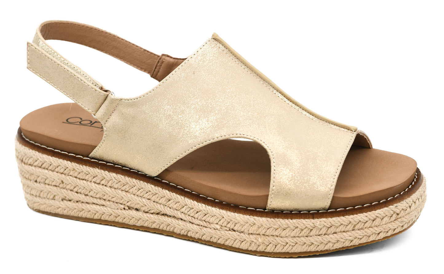 Ready or Not Gold Metallic Wedge by Corkys