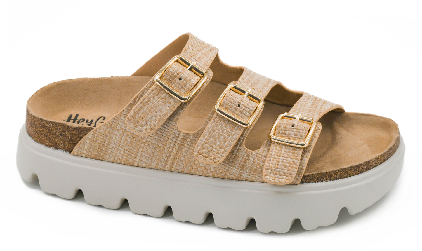 Threes Company Raffia Hey Girl Sandals by Corkys
