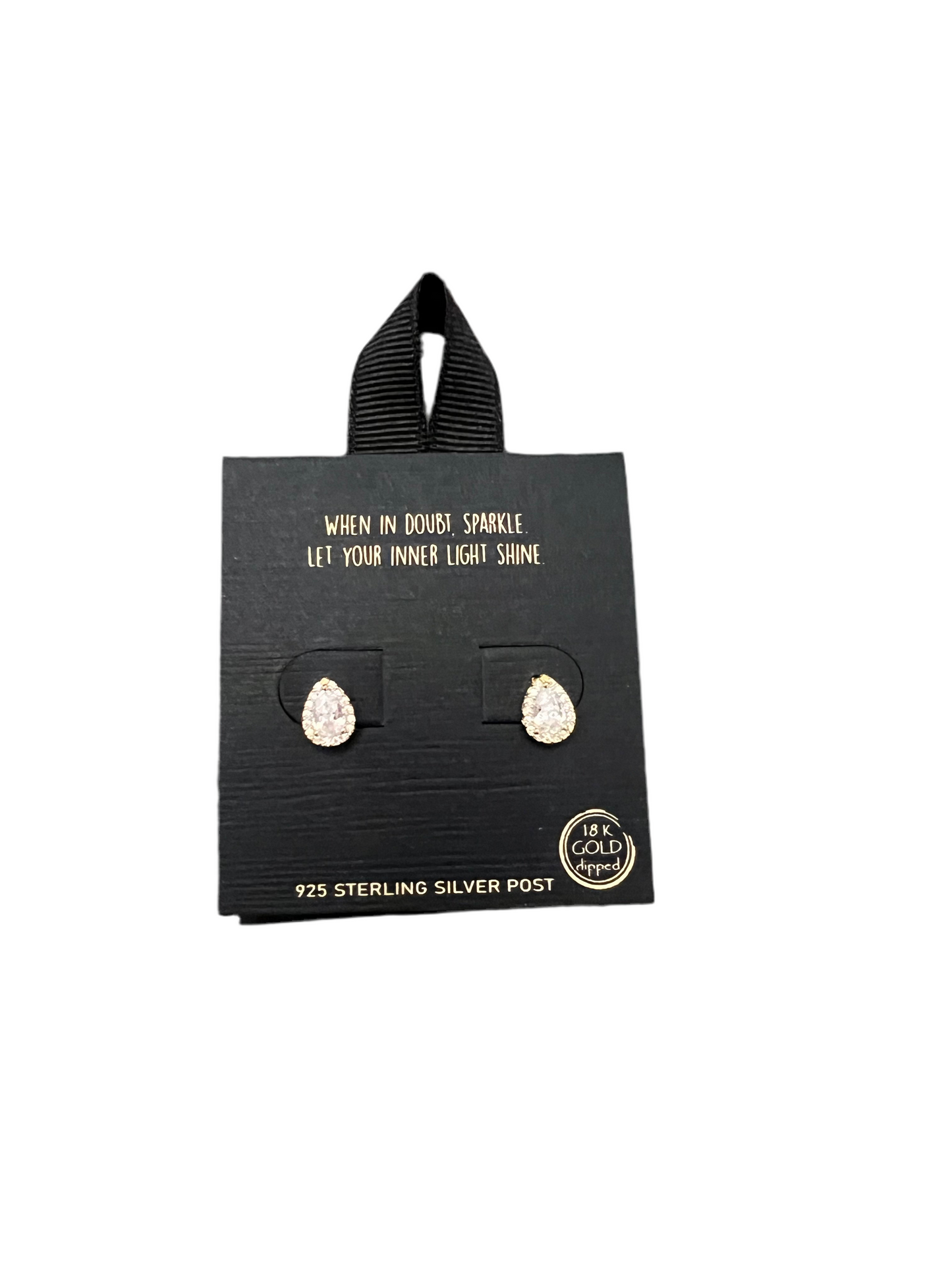 Tear Drop CZ Stud Earrings
