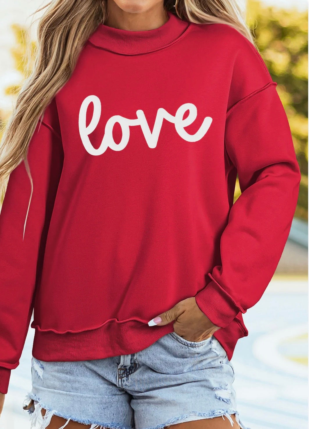 Reversible Printed Double Wear Mock Neck Sweatshirt