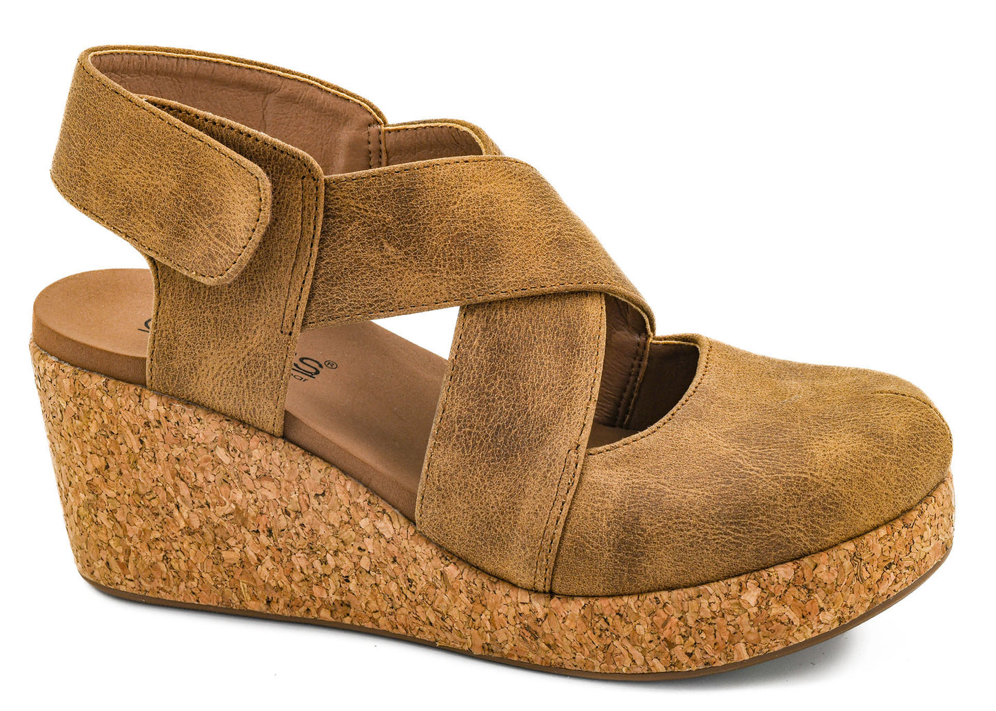 Case Closed Tan Wedge by Corkys