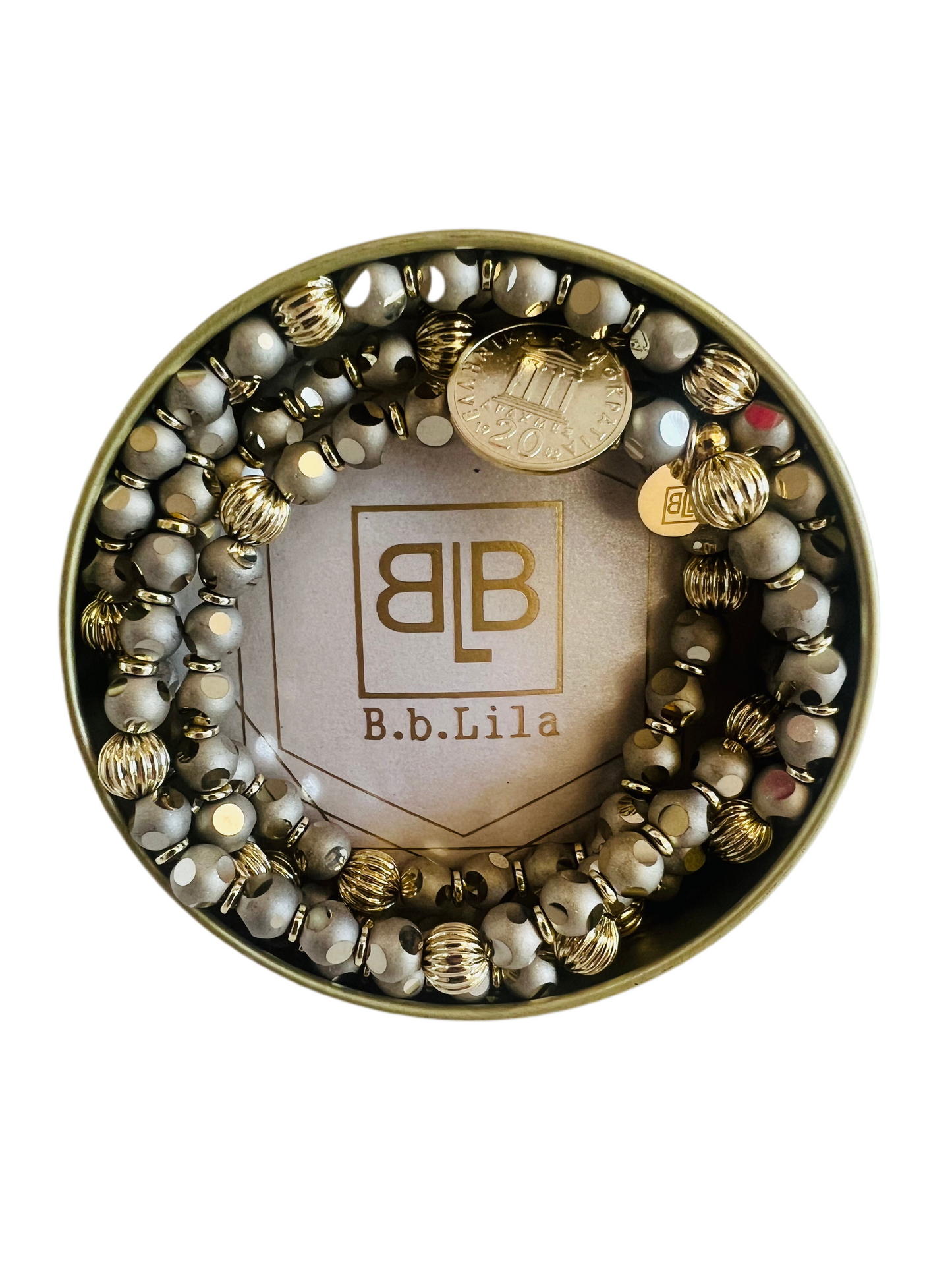 B.b. Lila Disco Gold Beaded Wrap Bracelet/Necklace