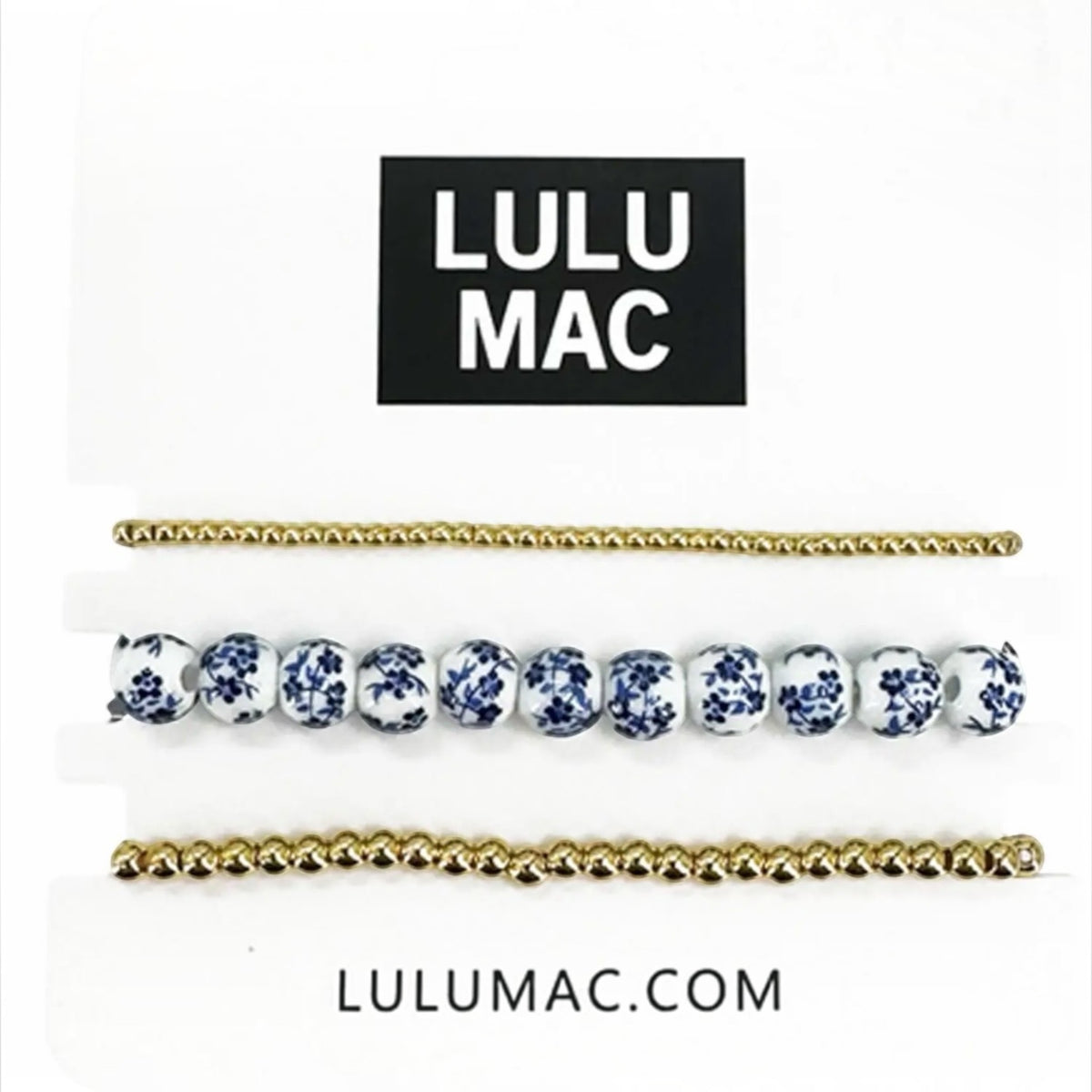 Lulu Mac (Gold/Blue-White/Gold) 3 Piece Bracelet