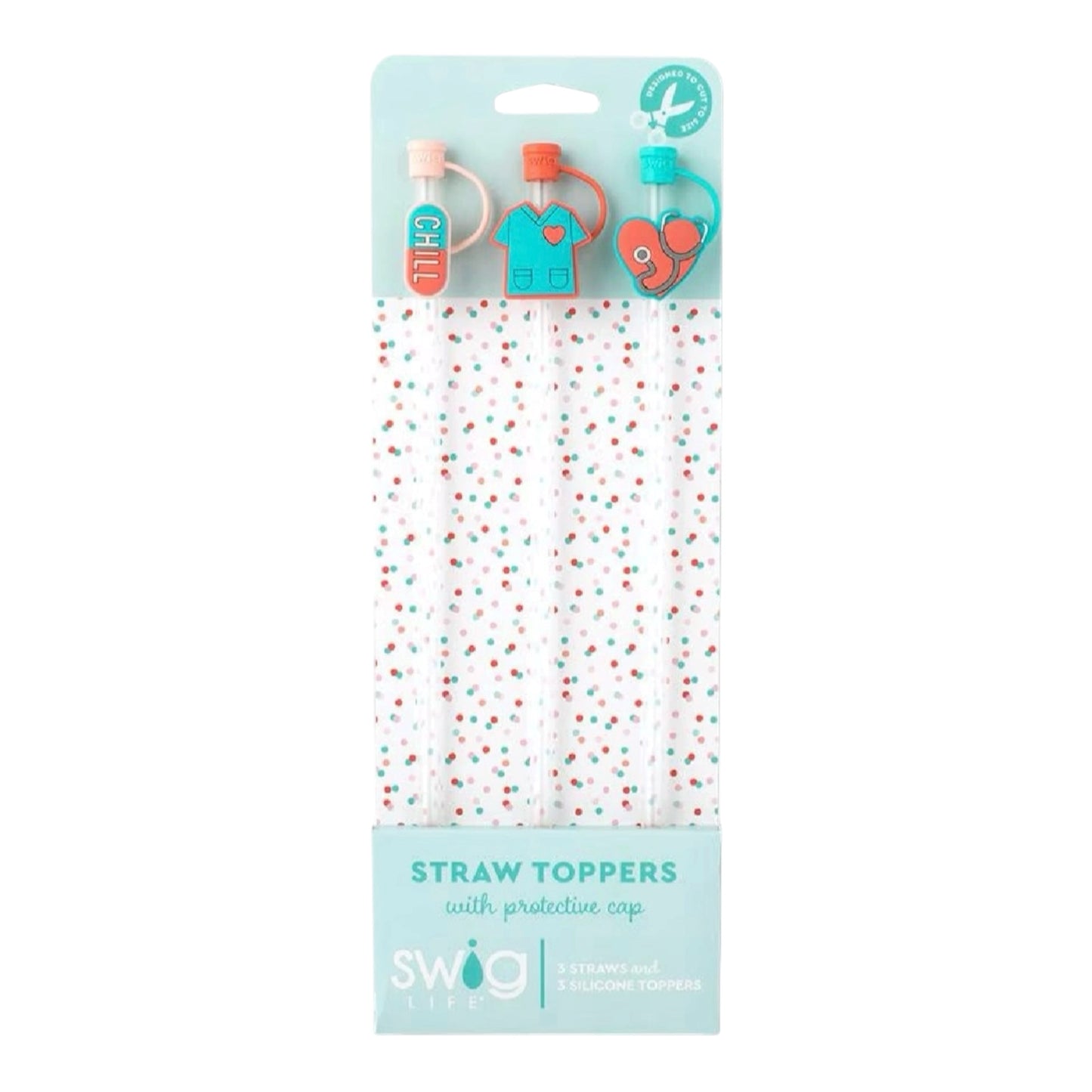 Scrub Life Straw Topper Set by Swig Life