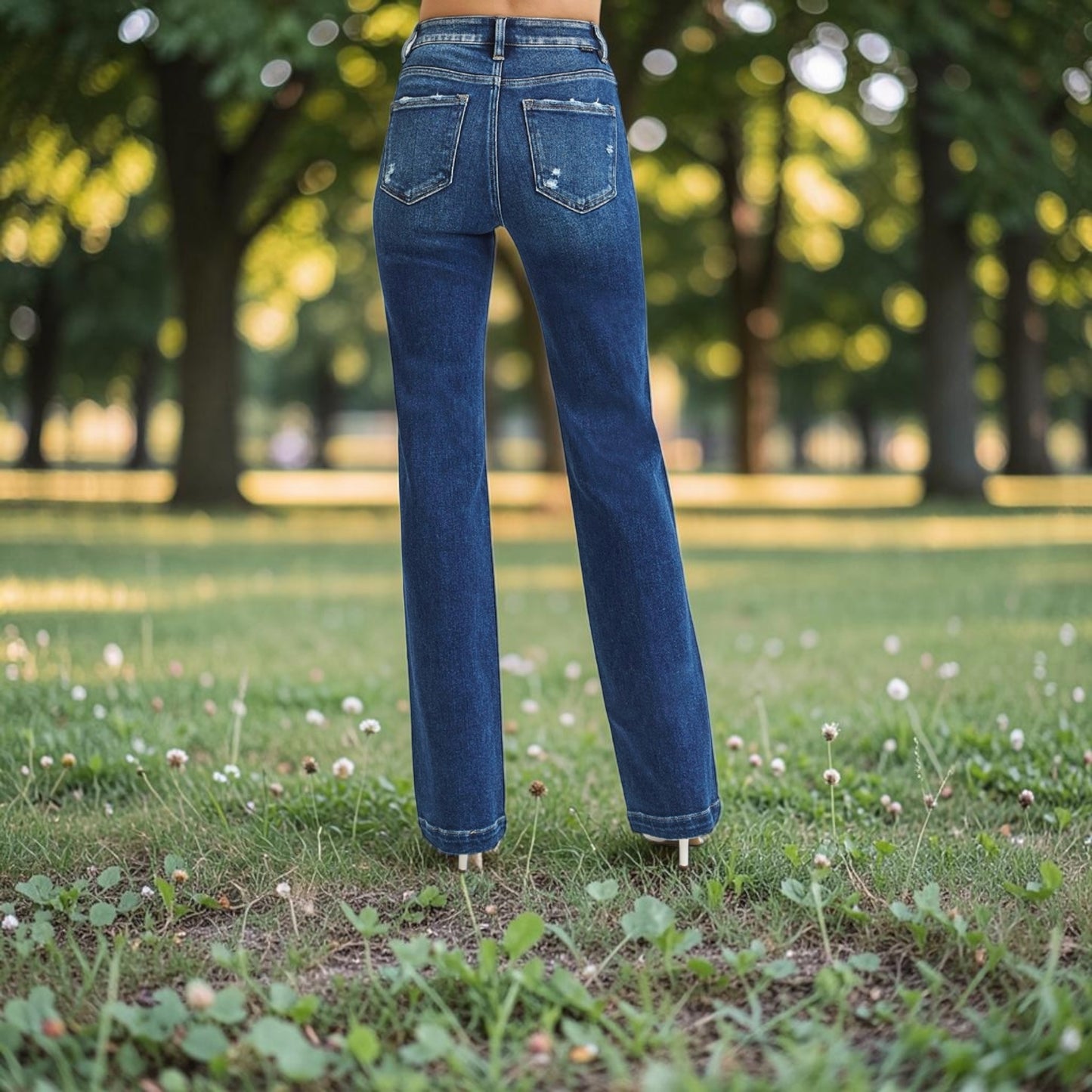 Tummy Control High Rise Straight Jeans by Risen