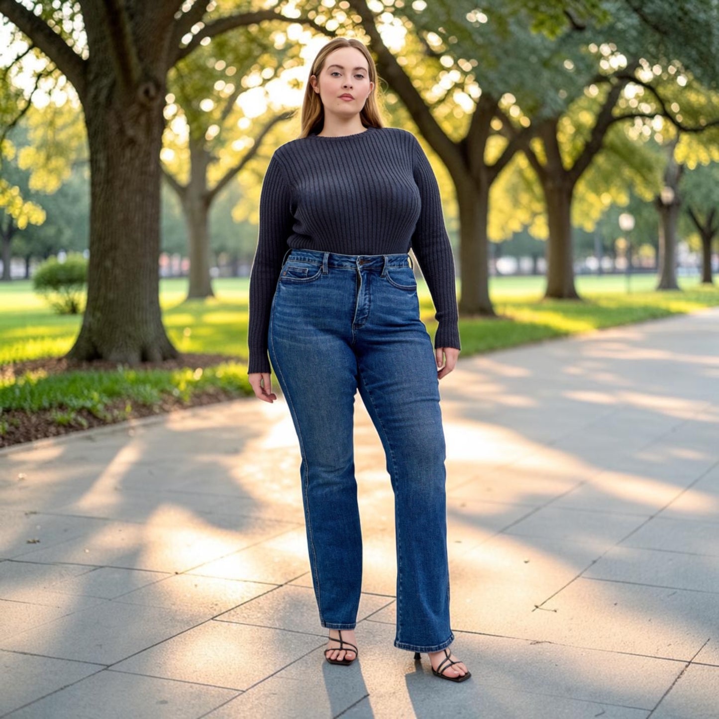 Judy Blue Dark High Waist Tummy Control Bootcut Short Inseam Jeans