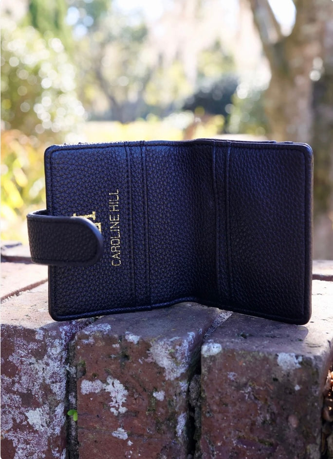 Tate Card Holder Wallet in Black by Caroline Hill