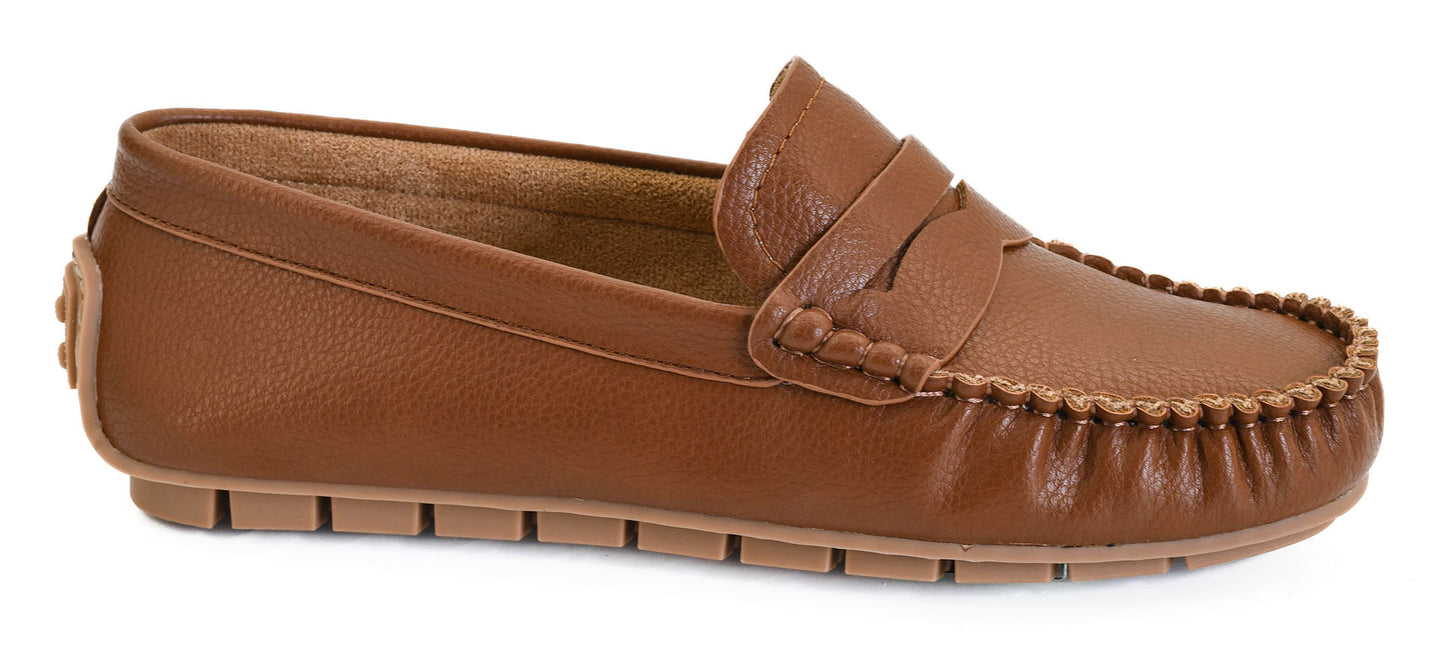 Penny For Your Thoughts Cognac Flats by Corkys