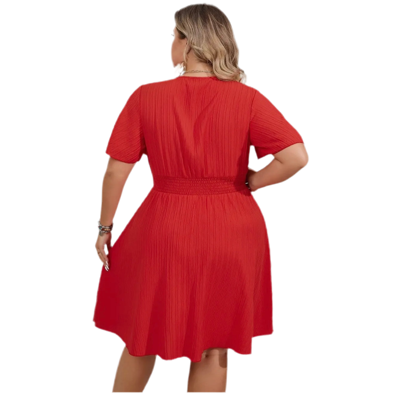 Red Ruffle Midi Dress