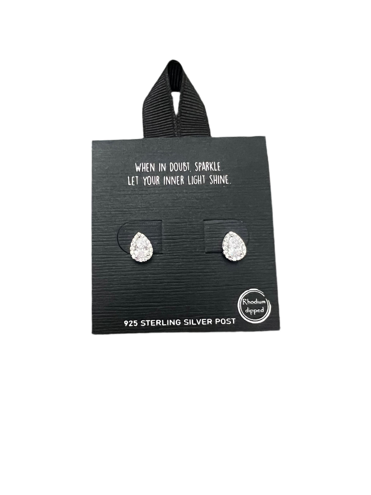 Tear Drop CZ Stud Earrings