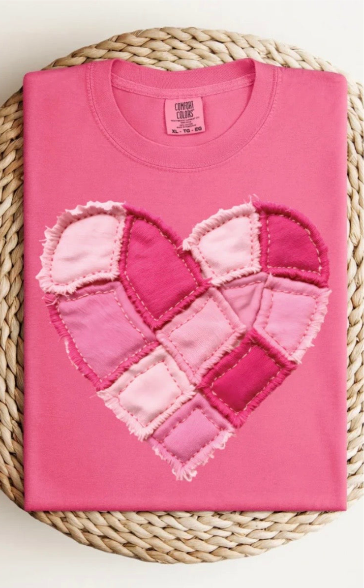 Heart Patchwork T-Shirt (Crunch Berry)