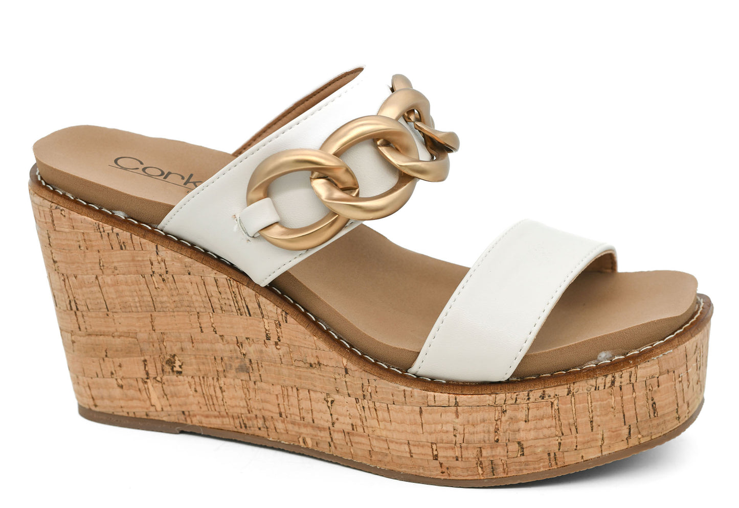 On Vacay Ivory Wedge by Corkys
