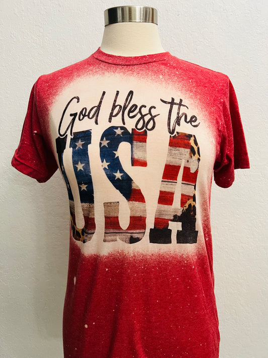 God Bless the USA Bleached T-Shirt