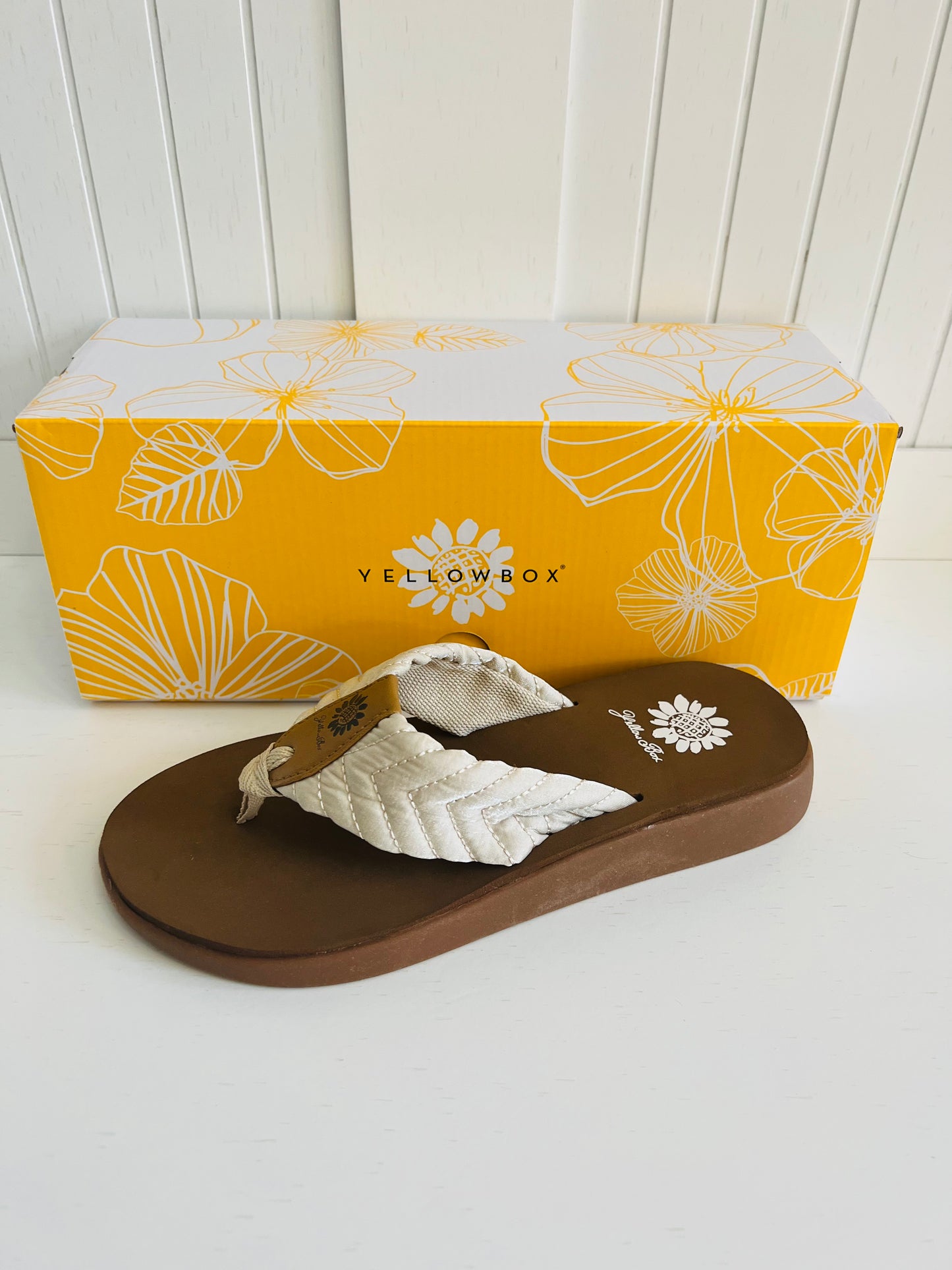 Grant Ivory Flip Flops by YellowBox
