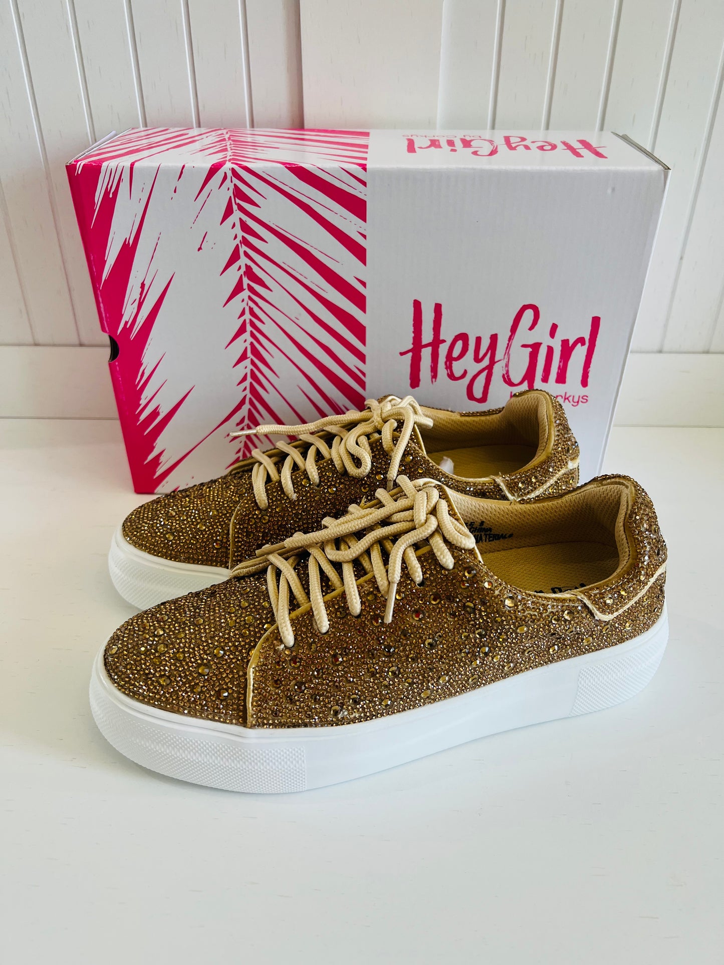 Bedazzle Sneakers (Gold) by Corkys(Final Sale)
