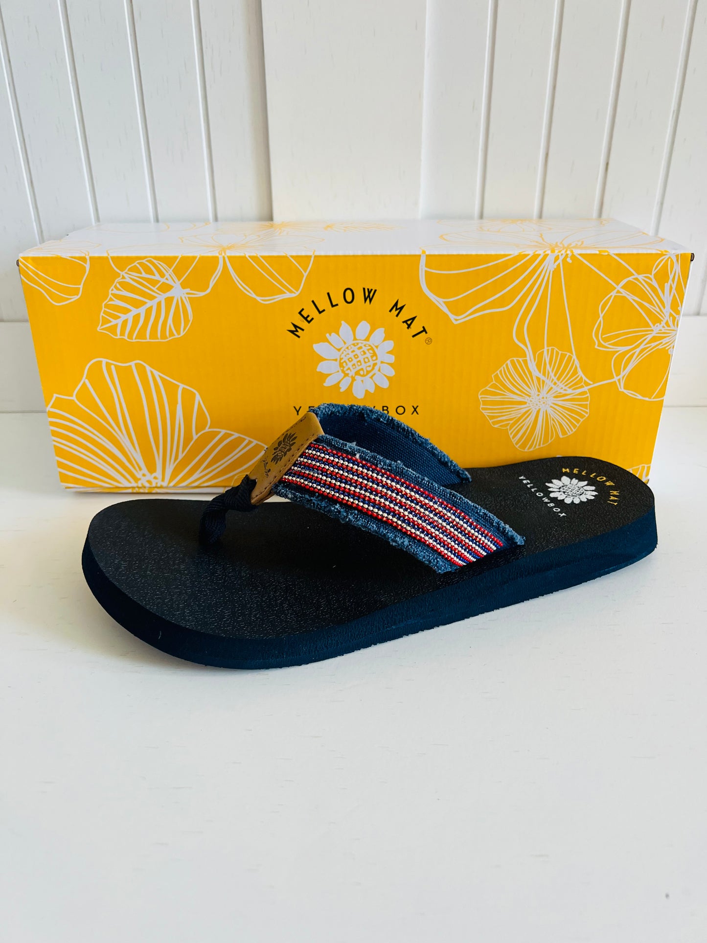 Nolan Navy Flip Flops by YellowBox