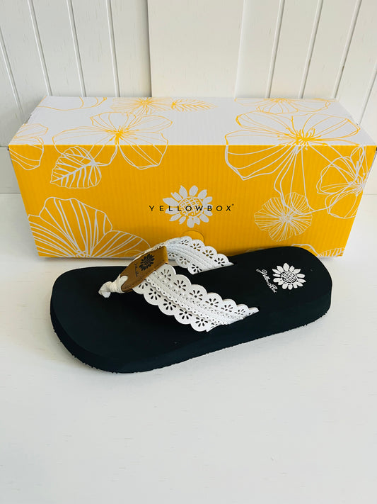 Fascell White Flip Flops by YellowBox