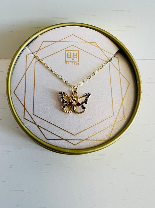 B.b. Lila Butterfly-Multi Necklace