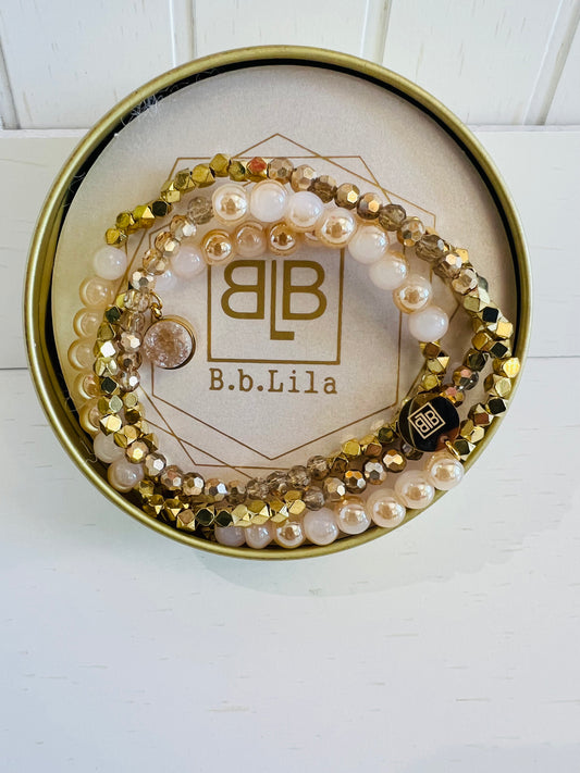 B.b. Lila Gingerbread Beaded Bracelet