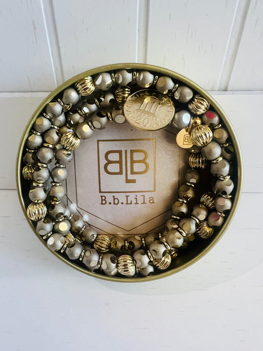 B.b. Lila Disco Gold Beaded Bracelet