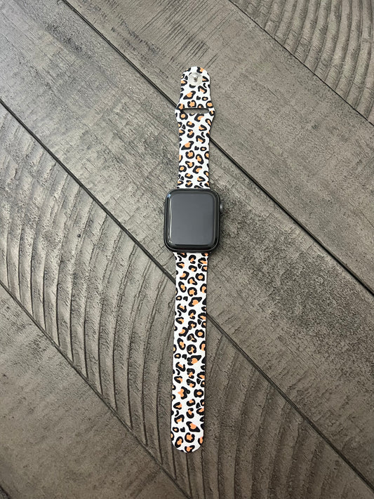 Cheetah Printed Silicone Smart Watch Band