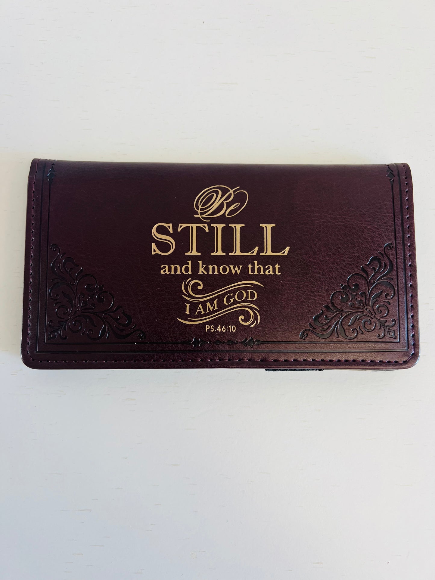 Be Still and Know Brown Checkbook Cover