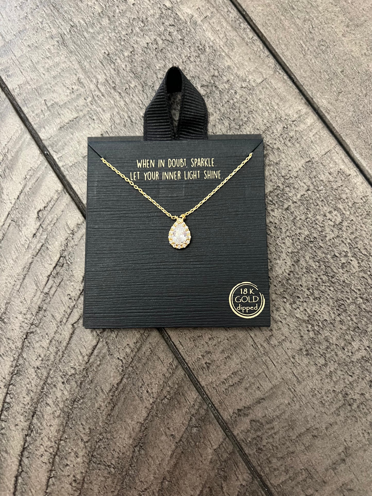 Tear Drop Charm Necklace