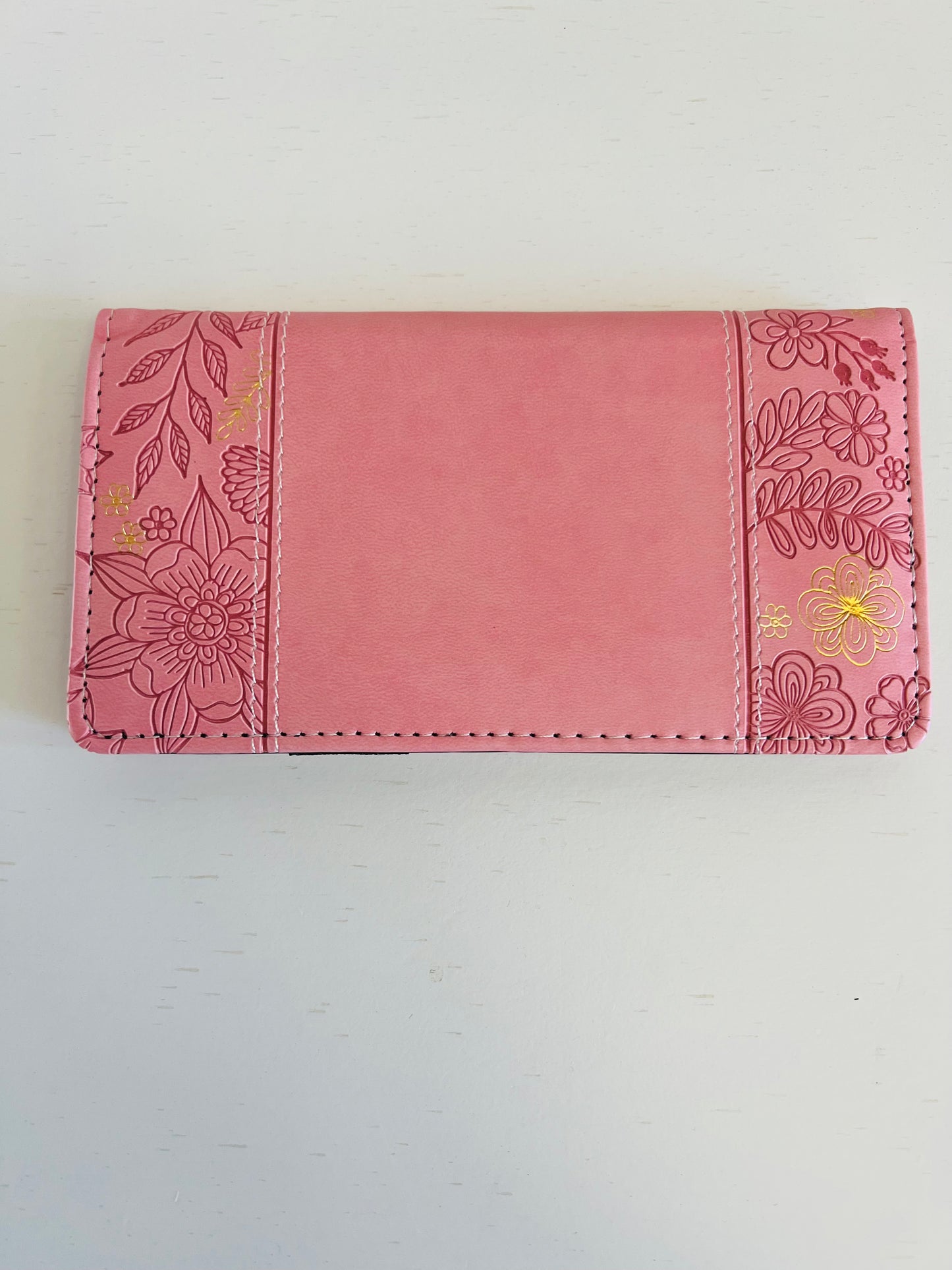 Through Christ Pink Checkbook Cover