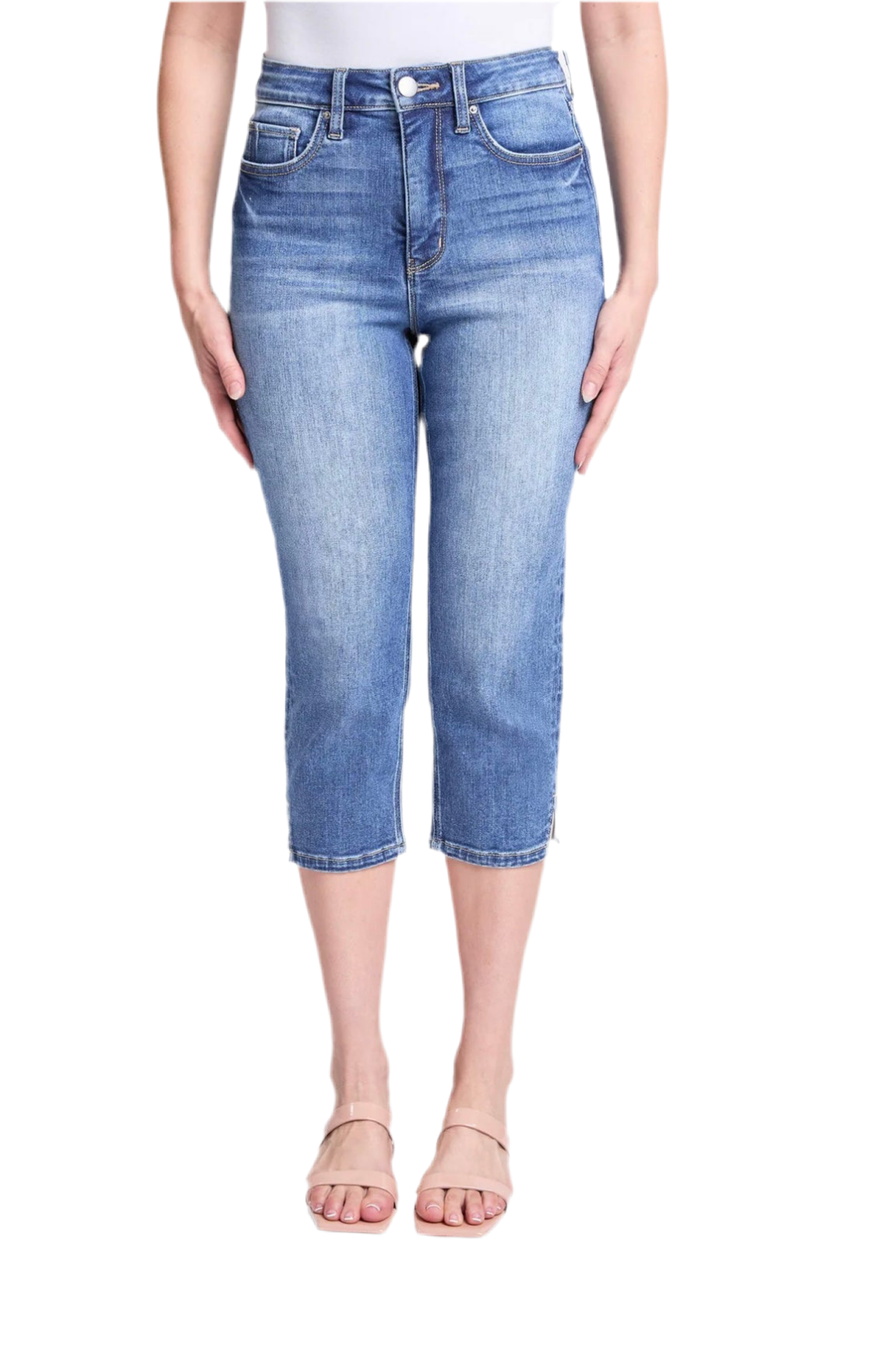 Essential High Rise Capri (Tinted Medium Wash)
