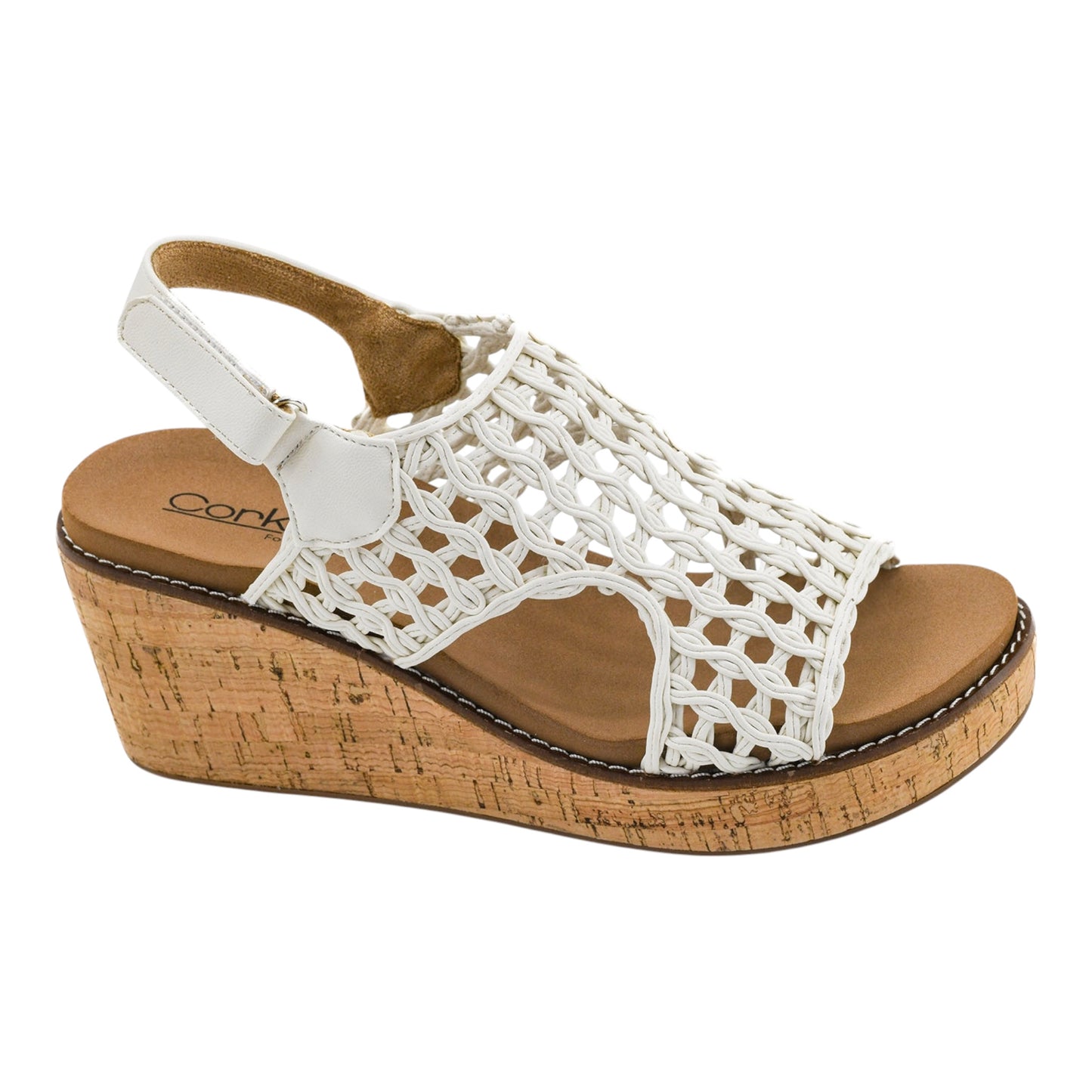 Carley Ivory Woven Wedge by Corkys