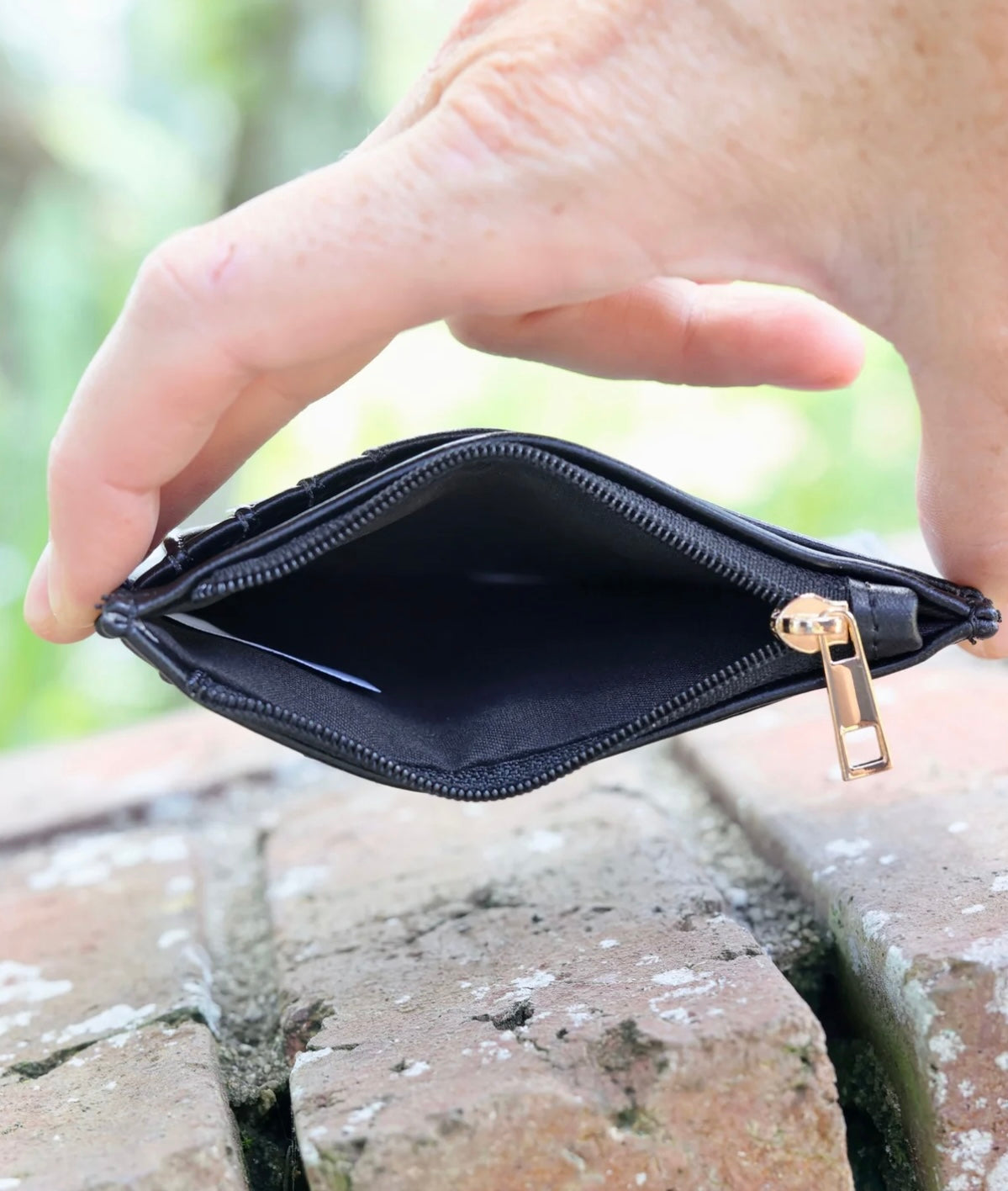 The Molly Card Holder Wallet in Black by Caroline Hill