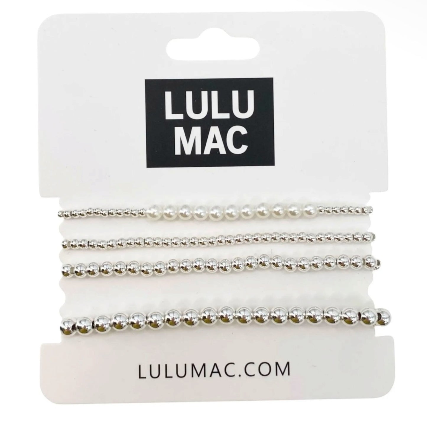 Silver/Pearl Beaded Bracelets by Lulu Mac