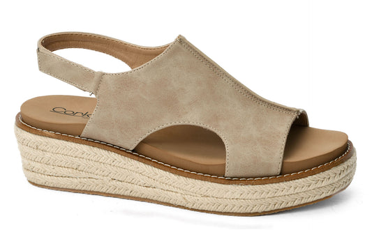 Ready or Not Taupe Wedge by Corkys