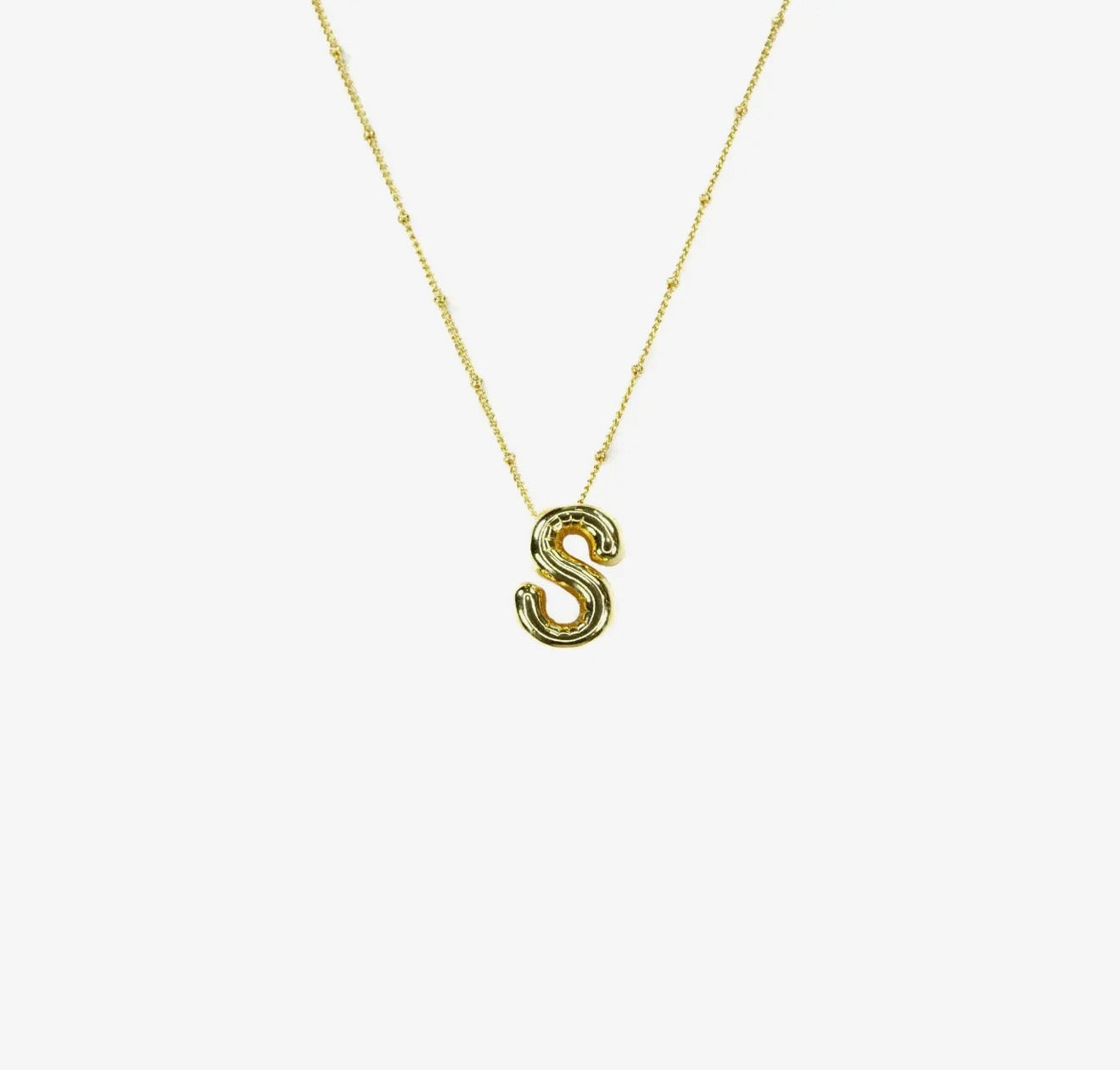 Initial Balloon Bubble Gold Necklace