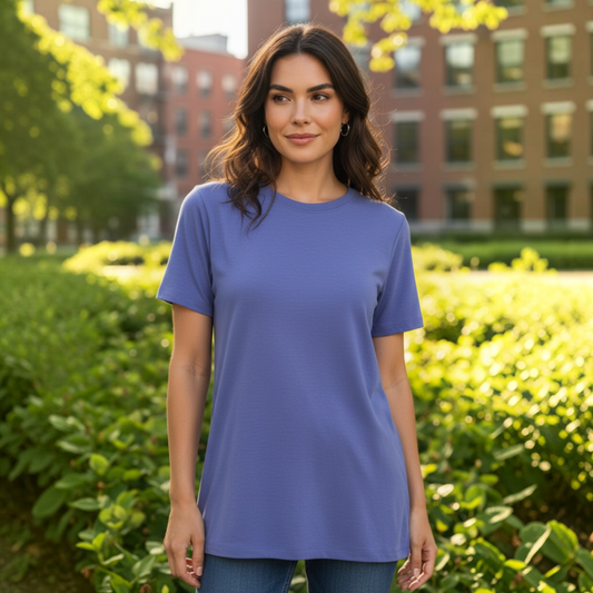 Short Sleeve Round Neck T-Shirt (Marlin) by Zenana
