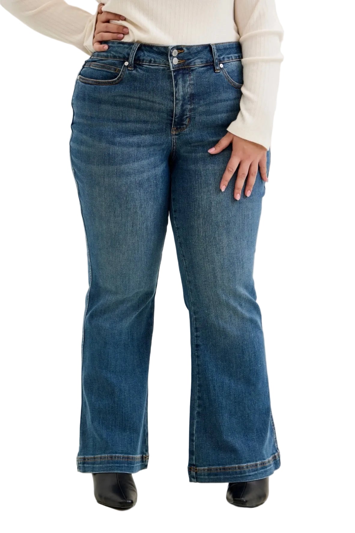 Judy Blue Petite Tummy Control High Waist Flare Jeans