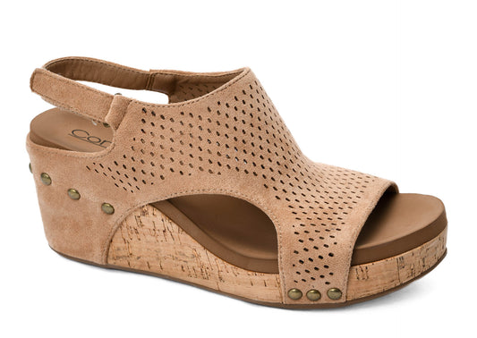 Carley Perfed Camel Wedge by Corkys