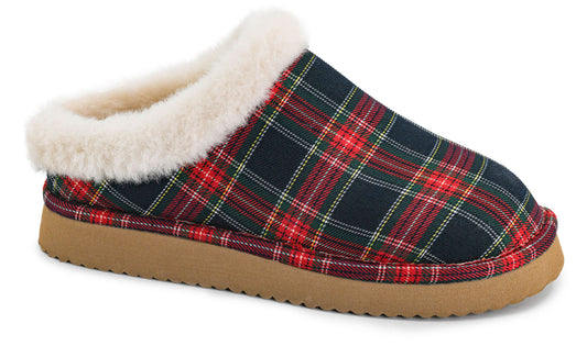 Sleepyhead Navy Plaid Slip On Shoes by Corkys