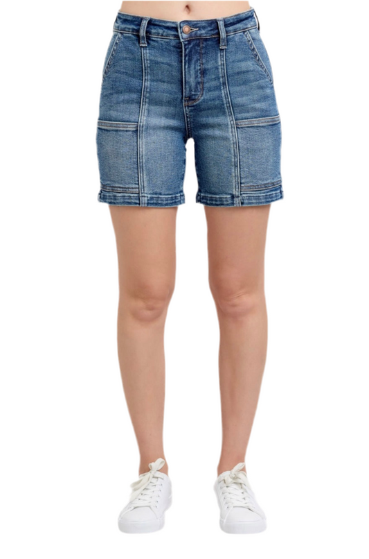 High Waist Utility Mid Length Shorts by Judy Blue